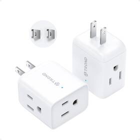 Trond 728120947141 2 Prong To 3 Outlet Adapter Multi Plug Wall Extender Way Plu