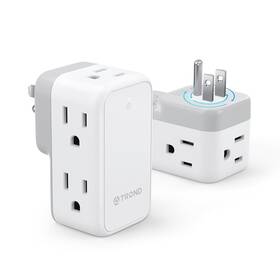 Trond 728120947707 Wall Outlet Extender 2 Pack - Multi Plug Splitter With Rotating