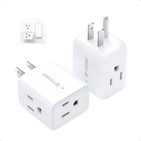 Trond 728120947721 Multi Plug Wall Outlet Extender - 2 Pack Electrical Splitter 3 W