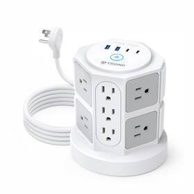 Trond 728120947783 Tower Surge Protector Power Strip With 14 Widely Spaced Outlets 4 Usb