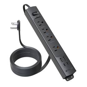 Trond 728120947813 15ft Long Extension Cord With 2 Usb C Etl Listed Ultra-thin Flat Plug Power