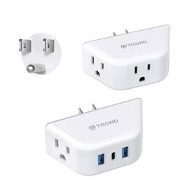 Trond 728120948261 Multi Plug Outlet Extender With Usb - 2 Pack Multiple Splitter 3