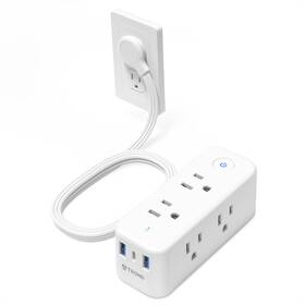 Trond 728120948612 Flat Plug Power Strip 6 Widely Spaced Outlets And 3 Usb Ports 1 C Fla