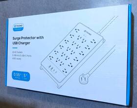 Trond 728120948667 Prime X Black Surge Protector Power Strip 22 Outlets 4 Usb 5ft Flat Plug