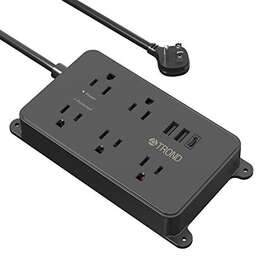 Trond 728120948766 Power Strip Surge Protector 5 Widely-spaced Outlets With 3 Usb Ports