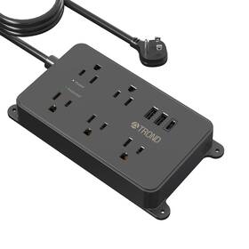 Trond 728120948773 Surge Protector Power Strip With Usb 10ft Extension Cord Etl Listed