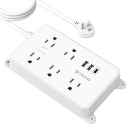 Trond 728120948797 Power Strip With Usb 10ft Extension Cord Surge Protector 5 Widely Space