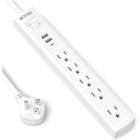 Trond 728120949152 Power Strip Surge Protector 5 Widely Spaced Outlets And 3 Usb Ports 1 C