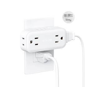 Trond 728120949206 Outlet Extender Multiple Wall Plug With 4 Electrical Outlets Usb Po