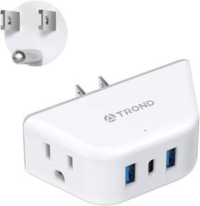 Td-ea-us14 Trond Multi Plug Outlet Extender With Usb 2 2a2u1c 1 Pack White