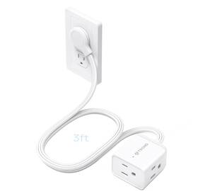 Td-ec-us01r Trond Short Flat Extension Cord 3 Ft - Right Angled Plug Power Strip 16
