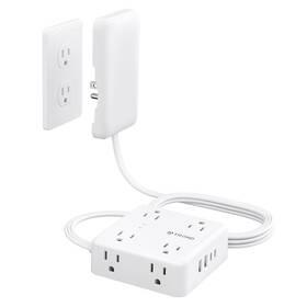 Td-ps-us10s Trond Flat Outlet Cover Extender - 6ft Extension Cord With 8 And 4 U