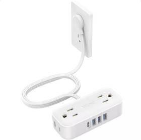 Td-ps-us15 Trond Flat Plug Power Strip 5ft Ultra Thin Extension Cord Travel With 4