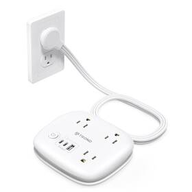 Td-ps-us19 Trond Short Extension Cord - Flat Plug Power Strip With 3 Ac Outlets And Us