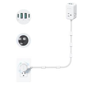 Trond Td-ps-us24 Electrical Outlet Extender 360 Rotating Plug With 20w Usb C 36in Shor