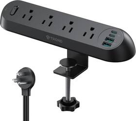 Td-ps-us28s Trond Desk Clamp Power Strip Usb C Pd 20w- Surge Protector With 4 6ft Black