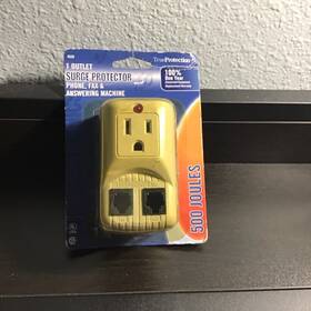 B19c-a True Protection Surge Protector 1 Outlet Phone Fax And Answering Machine