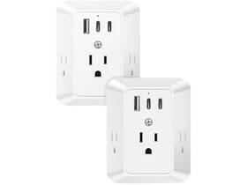 Tuilock 658370744811 2 Pack 3 Outlet Multi-plug Power