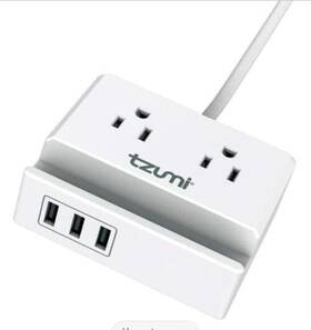 Tzumi 841351184472 Power Dock 2-outlet Multi-port Surge Protector And Phone Stand