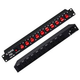 Ultrapoe 755532604454 10-outlet Rack Mount Power Strip - 100-240v/15a/1800 Joules Surge Protector