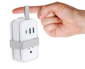 Uncaged Ergonomics 810150310054 Travel Charger For Multiple Devices Flat Plug Power Strip 3ft Adapter