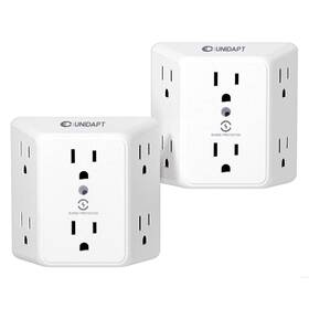 1800j Unidapt 850006111367 Multi Plug 6 Outlet Extender 2 Pack Surge Protector Wall Splitter Pow