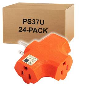Ps37u Uninex International 602846705677 Tshape 3outlet Adapter Heavy Duty Ul Listed Orange 24pack