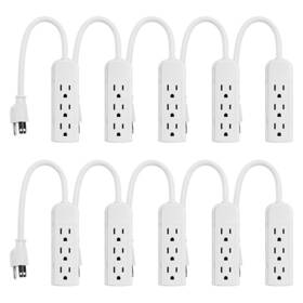 Ps28e Uninex International 602846705745 Wtv2 Compact Grounded 3-outlet Power Strip Etl Listed 1-foot Whi