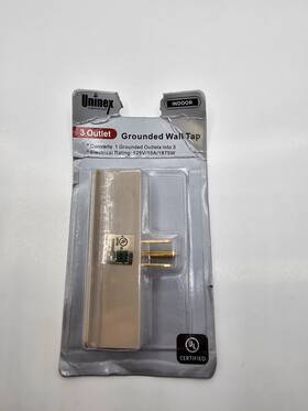 Ps20u Uninex Qty 5 3 Outlet Wall Tap Adapter Socket Grounded Multi Plug