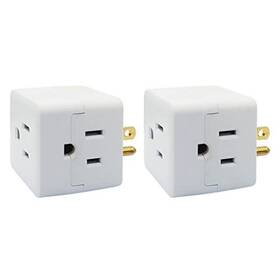 Ps36u Uninex Ps36 3-outlet Grounded Plug Cube Taps Extra-wide Adapter 2pack 3prong