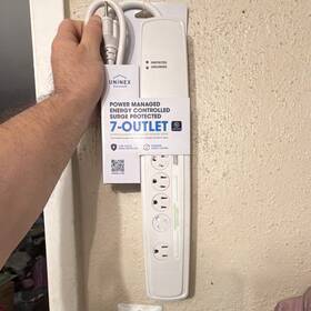 Surge7 Uninex 7-outlet Surge Protector 1440j 6ft White With Indicator And Safety Covers