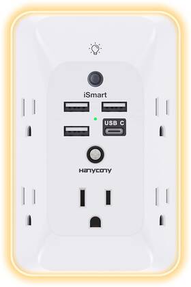 Unrbranded 313090958954 Outlet Extender With Night Light Multi Plug Usb Wall Charger Surge Prot
