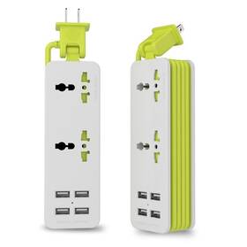 Upwade 712073409948 Outlet Travel Power Strip Surge Protector With 4 Smart Usb Charging Ports