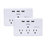Us-140-w-2 Jfegwo Multiple Wall Plug Usb Outlet Extender Pack 696593993531