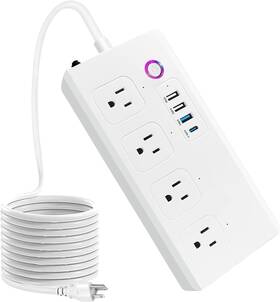 Sm-so301-uz-w Useelink Smart Plug Power Strip Wifi Surge Protector Compatible With White