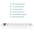 Ush-2u6a-6b Bestten 6 Outlets Surge 769700885316