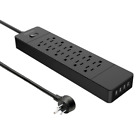 Usp-12a4u-bk Ntonpower Multi Outlet Power Strip Upgraded Flat Plug With Outlets