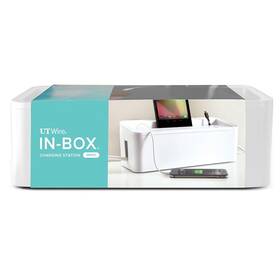Ut Wire 735090760700 In-box Desktop Mobile Charging Station And Power Strip Organizing Box White