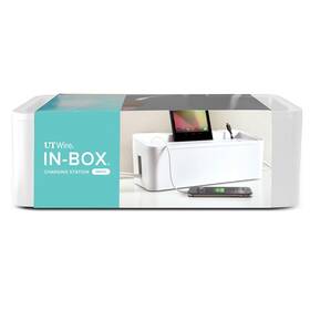 Ut Wire 891449002898 White In-box Desktop Mobile Charging Station Power Strip Organizing Box Compact