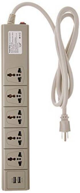 Vct 812111020316 Multi-outlet Universal Power Strip With 2 Usb Ports And 5-outlets 110 Volt To