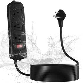 Veeloon V3ot-ipx4-15f Outdoor Power Strip Weatherproof 15 Ft Ipx4 Waterproof 3 Outlets Extension C