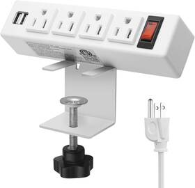 044jw Vilong Desk Clamp Power Strip With Usb Port Removable 6ft White