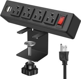 Vilong 313055949997 Desk Clamp Power Strip With Usb Port Removable Outlet Socket