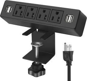 44bcj Vilong Desk Clamp Power Strip With Usb Port 4 Outlet Desktop Mount Charging Pow