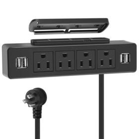 Vilong 681413055766 Under Desk Power Strip Adhesive Mount With Usb Desktop P