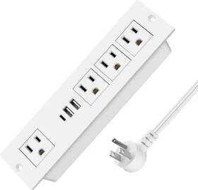 Jn02-04-02 Vilong Recessed Power Strip With Pd 20w Usb-c Flush Mounted 6 Ft White