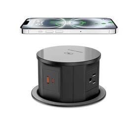 Oeup021a Vilong Pop Up Outlet With 15w Wireless Charger 4 Ac Outlets And Pd 20w Usb Fast Charging