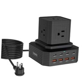 100w Vina 313107032035 Charging Station 13-in-1 Usb C Power Strip With Surge Single-deck