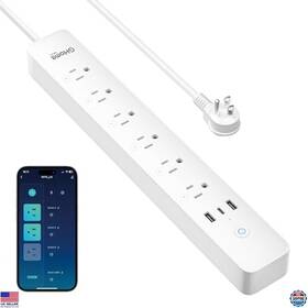 B0dm1zq11s Visit The Ghome Smart Store Power Strip - 6 Outlets 3 Usb Ports Wifi Surge Protector Energy