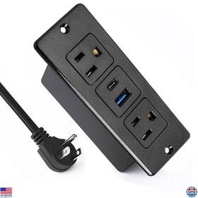 B0fd8dzl2p Visit The Havorbit Store 20w Recessed Power Strip 2 Ac Outlets 1 Usb-c Usb-a 6ft Cord Fast Charge